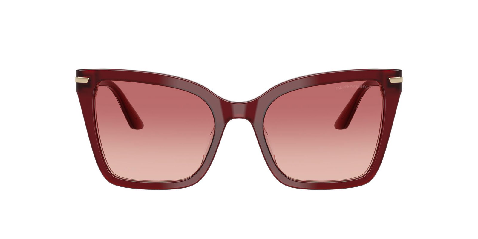 Das Bild zeigt die Emporio Armani Sonnenbrille EA4273BU in bordeaux glänzend von vorne.